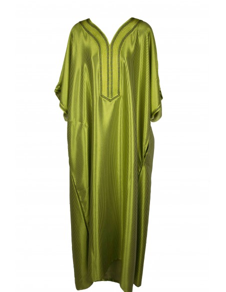 Men's satin lime green djellaba