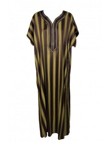 Men's djellaba with black and gold stripes