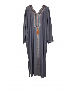 Djellaba pour femme gris anthracite à manches longues et...