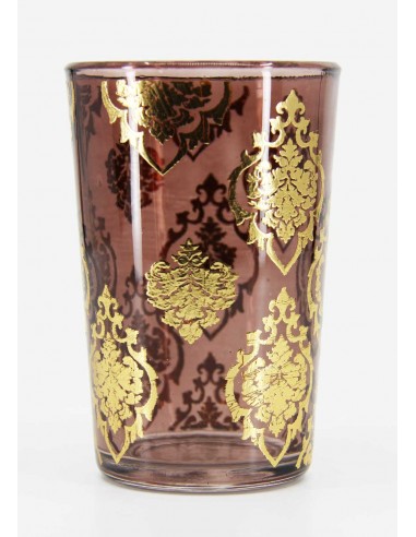Tea glass gold pattern2 brown