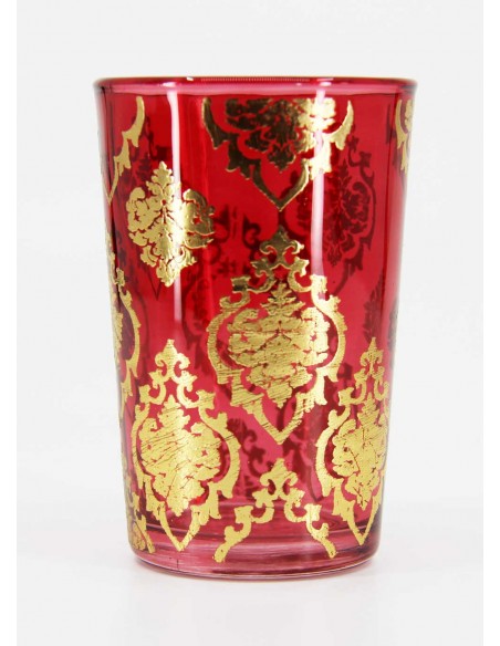 Tea glass gold pattern2 red