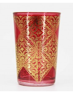 Tea glass gold pattern3 red