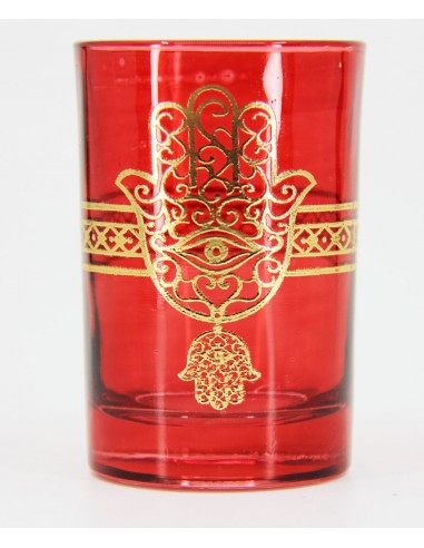 Tea glass gold pattern4 red