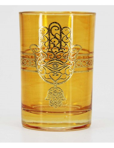 Tea glass gold pattern4 yellow