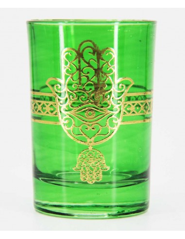Tea glass gold pattern4 green