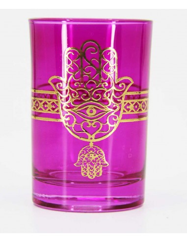Tea glass gold pattern4 pink