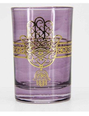 Tea glass gold pattern4 purple