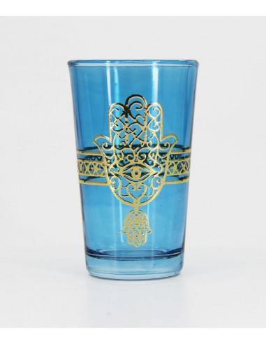 Tea glass gold pattern5 blue