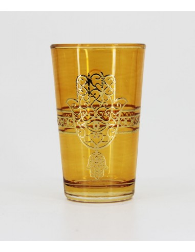 Tea glass gold pattern5 yellow