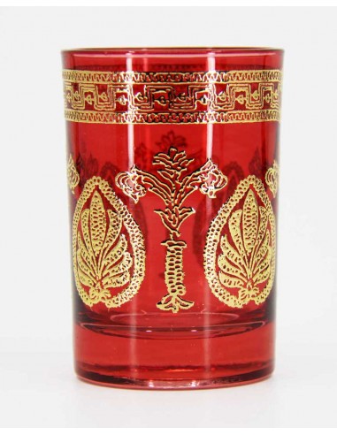 Tea glass gold pattern6 red