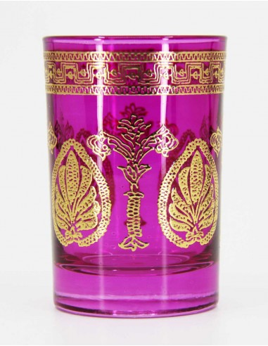 Tea glass gold pattern6 pink