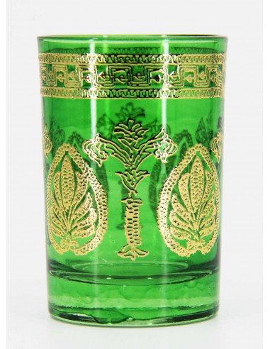 Tea glass gold pattern6 green