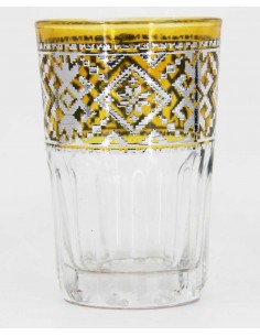 Yellow Moroccan Tea Glass – Silver Pattern