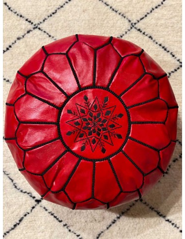 Moroccan ottomans in red
