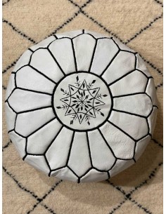 Moroccan ottomans in white
