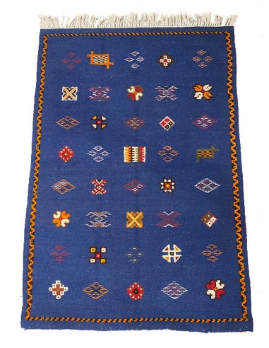 Wool rug blue