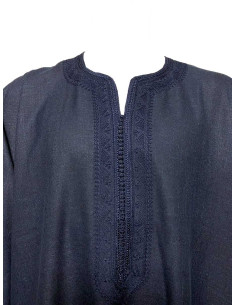 Djellaba pour homme à manches courtes, bleu nuit 2
