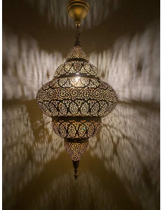 Lustre marocain en cuivre doré Halazouna, 32 po