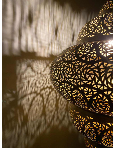 Lustre marocain en cuivre doré Halazouna, 32 po