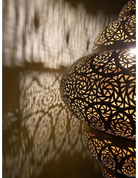 Lustre marocain en cuivre doré Halazouna, 32 po