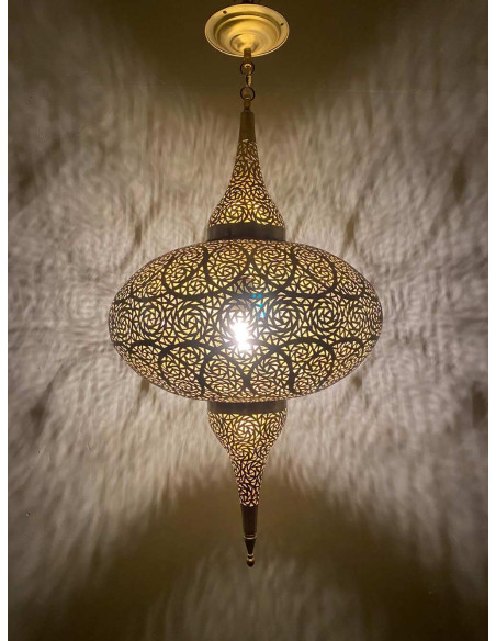 Lustre marocain en cuivre doré Diamant, nouveau, 32 po