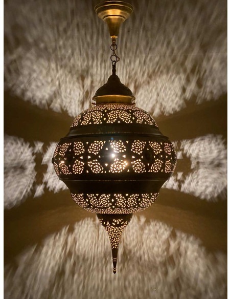 Moroccan Gold Copper Chandelier Diamond TGT, 36 in