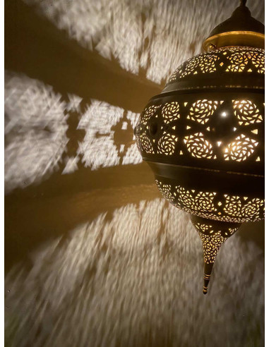 Moroccan Gold Copper Chandelier Diamond TGT, 36 in