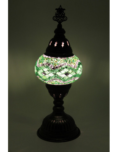 Turkish Mosaic Lamp with green and pink...