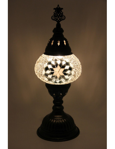 Lampe turque en mosaïque à étoile noire et...