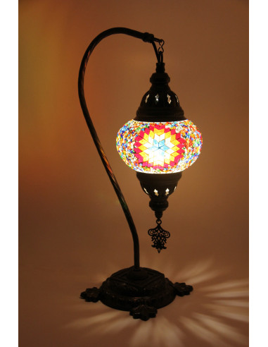 Turkish Mosaic Gooseneck Lamp with a multicolor...