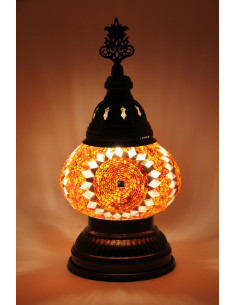 Turkish Lamp, Orange Mosaic, 11 in