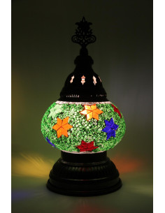 Lampe turque en mosaïque multicolore à étoiles, 11 po
