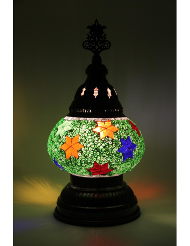 Turkish Lamp, Multicolor Star Pattern Mosaic,...
