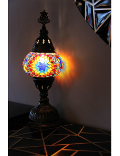 Turkish Mosaic Lamp with a rainbow star, 13 in 2