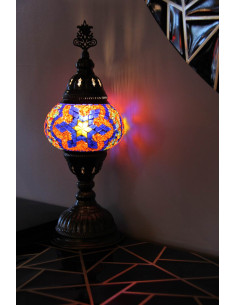 Lampe turque en mosaïque à étoiles jaunes sur fond bleu,... 2