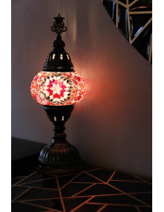 Lampe turque en mosaïque rose, 13 po 2