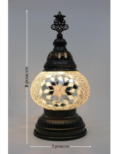 Turkish Lamp, White Mosaic, 11 in 2