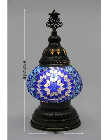 Lampe de table MB2 basse bleue et blanc