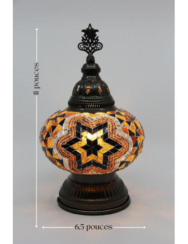 Turkish Brown Mosaic Lamp with a large black...