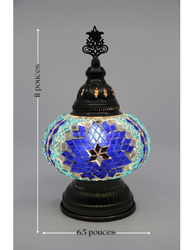 Turkish Mosaic Lamp with a blue and turquoise...