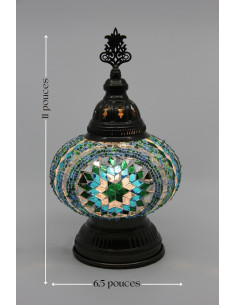 Turkish Lamp, Turquoise Mosaic, 11 in 2