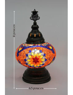 Turkish Mosaic Lamp with a red and blue star, 11 in 2