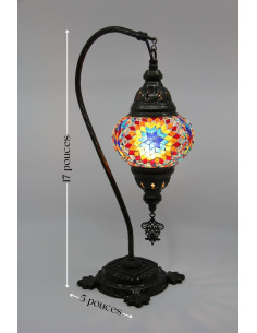 Lampe turque col de cygne en mosaïque à étoile bleue et... 2