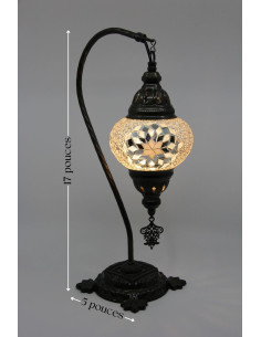 Turkish Mosaic Gooseneck Lamp in white, 17 in 2