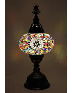 Turkish Mosaic Lamp with a white rosette, 15 in