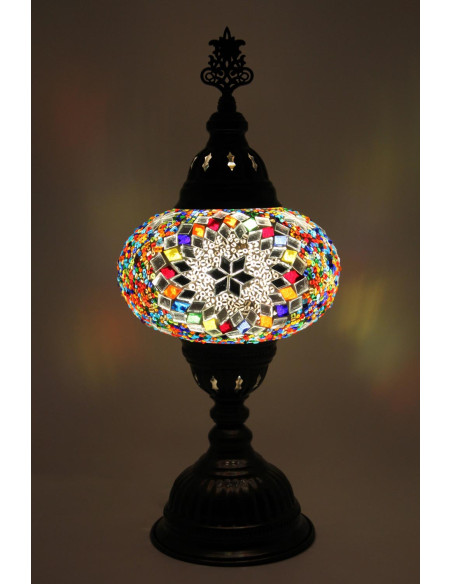 Turkish Mosaic Lamp with a white rosette, 15 in