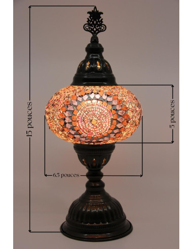 Turkish Lamp, Purple Mosaic, 15 in