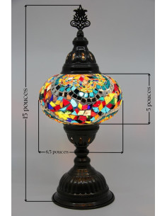 Turkish Mosaic Lamp with colorful confetti, 15 in 2