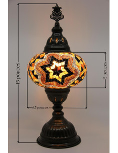 Lampe turque en mosaïque brune, 15 po 2