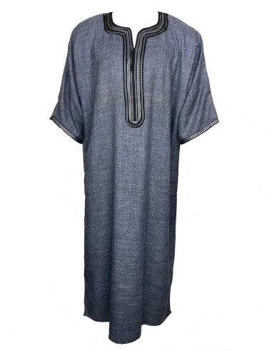 Djellaba pour homme à manches courtes, gris...